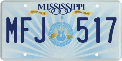 MS license plate MFJ517