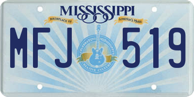 MS license plate MFJ519