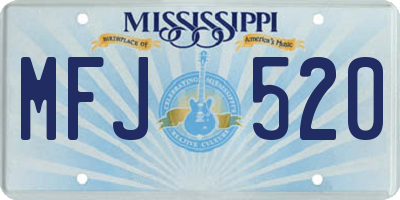 MS license plate MFJ520