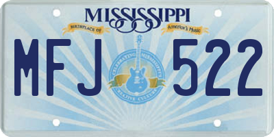 MS license plate MFJ522