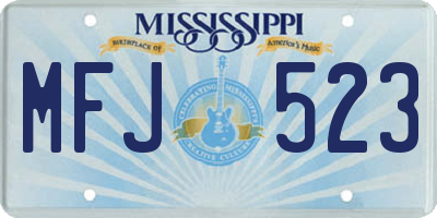 MS license plate MFJ523