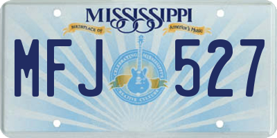 MS license plate MFJ527