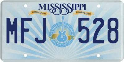 MS license plate MFJ528