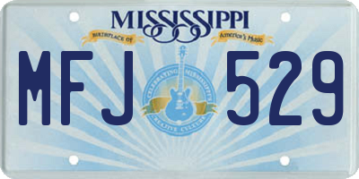 MS license plate MFJ529