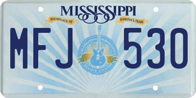 MS license plate MFJ530
