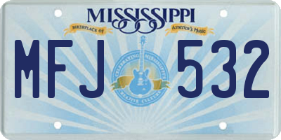 MS license plate MFJ532