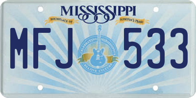 MS license plate MFJ533