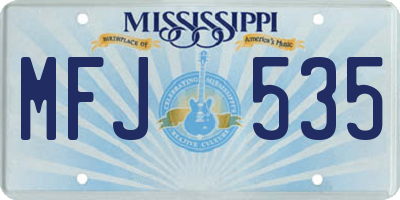 MS license plate MFJ535