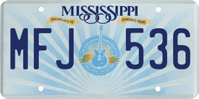 MS license plate MFJ536