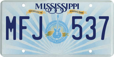 MS license plate MFJ537