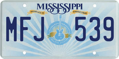 MS license plate MFJ539