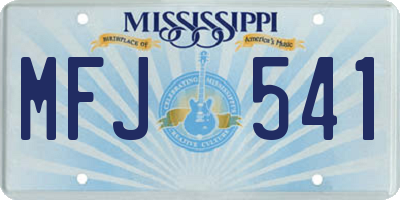 MS license plate MFJ541