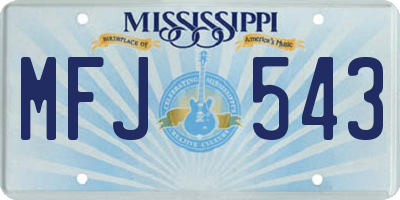 MS license plate MFJ543