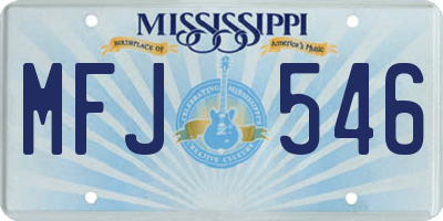 MS license plate MFJ546