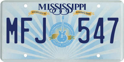 MS license plate MFJ547