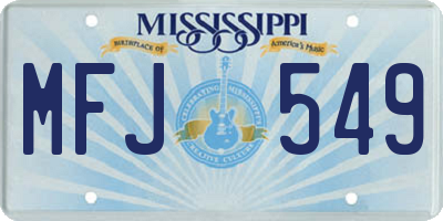 MS license plate MFJ549