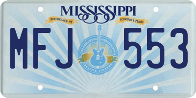 MS license plate MFJ553