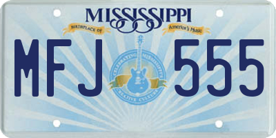 MS license plate MFJ555