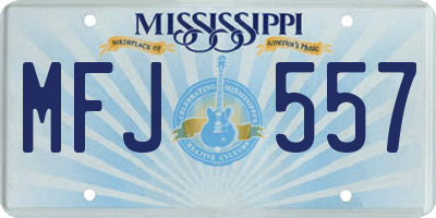 MS license plate MFJ557