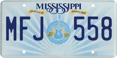 MS license plate MFJ558