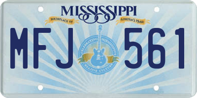 MS license plate MFJ561