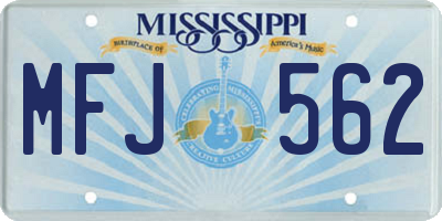 MS license plate MFJ562