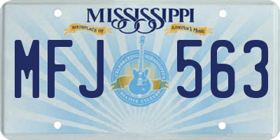 MS license plate MFJ563