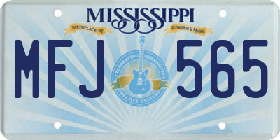 MS license plate MFJ565
