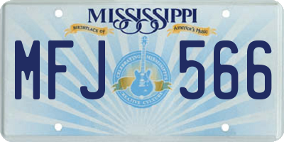 MS license plate MFJ566