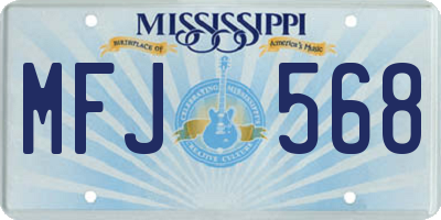 MS license plate MFJ568