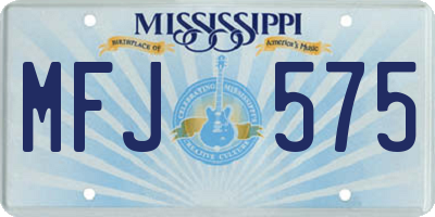 MS license plate MFJ575