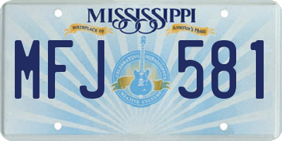 MS license plate MFJ581