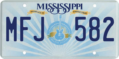 MS license plate MFJ582