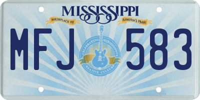 MS license plate MFJ583