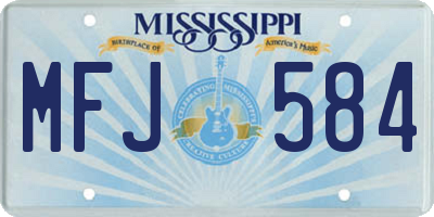 MS license plate MFJ584