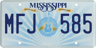 MS license plate MFJ585