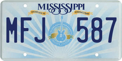 MS license plate MFJ587