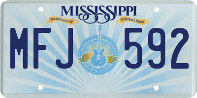 MS license plate MFJ592