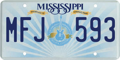 MS license plate MFJ593