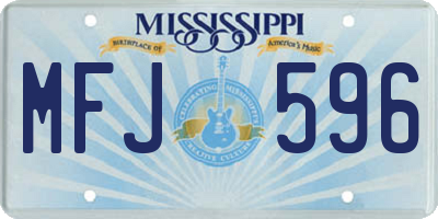 MS license plate MFJ596