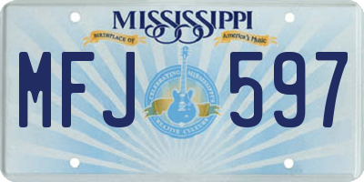 MS license plate MFJ597