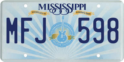 MS license plate MFJ598