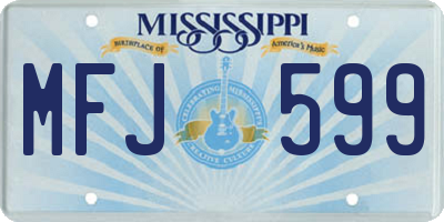 MS license plate MFJ599