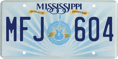 MS license plate MFJ604