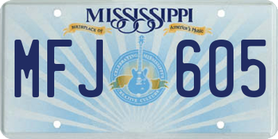 MS license plate MFJ605