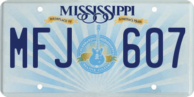 MS license plate MFJ607