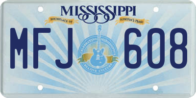 MS license plate MFJ608