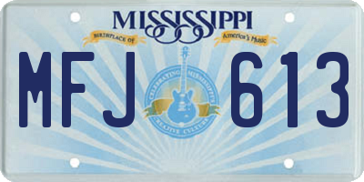 MS license plate MFJ613