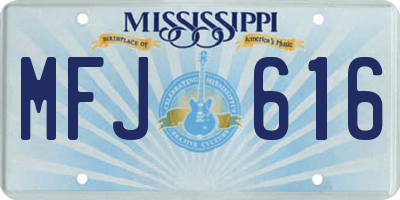 MS license plate MFJ616