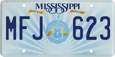 MS license plate MFJ623